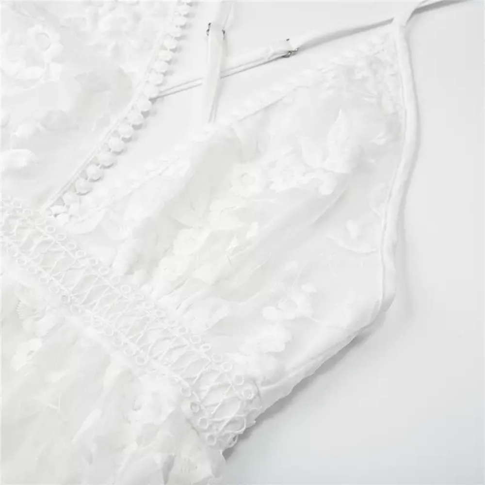 Boho Sexy Lace Flower Sleeveless Backless Dress - Picture 6 of 7